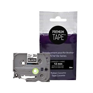 Brother TZe-335 Compatible Premium Tape Blanc / Noir 12mm