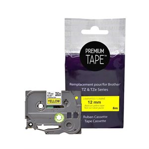 Brother TZe-631 Compatible Premium Tape Noir / Jaune 12mm
