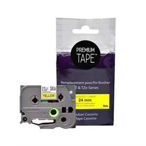 Brother TZe-651 Compatible Premium Tape Noir / Jaune 24mm