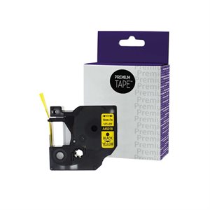 Dymo A45018 compatible ribbon black / yellow 9mm