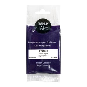 Dymo 91330 Étiquette Papier Compatible Noir / Blanc 12mm