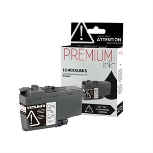 Brother LC401XLBKS Compatible Premium Ink Dye Noir 500 pages