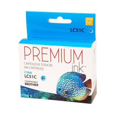 Brother LC51 XL Compatible Cyan Premium Ink